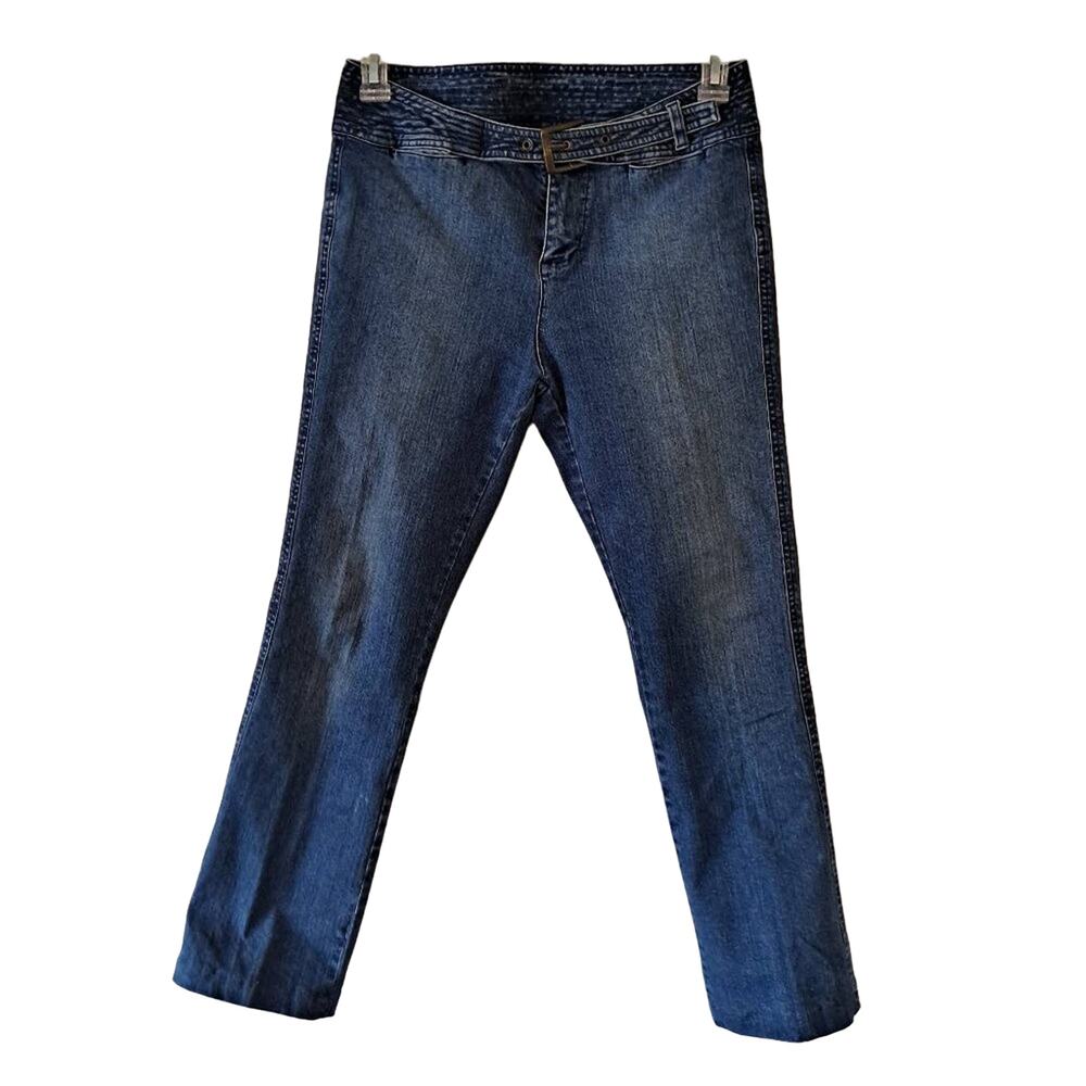 Calvin Klein Mid Wash Straight leg Jeans with Buckled Belt - Size 2